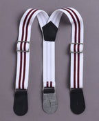 Bumzee Maroon & Pink Striped Formal Set, Full Sleeves, 100% Cotton