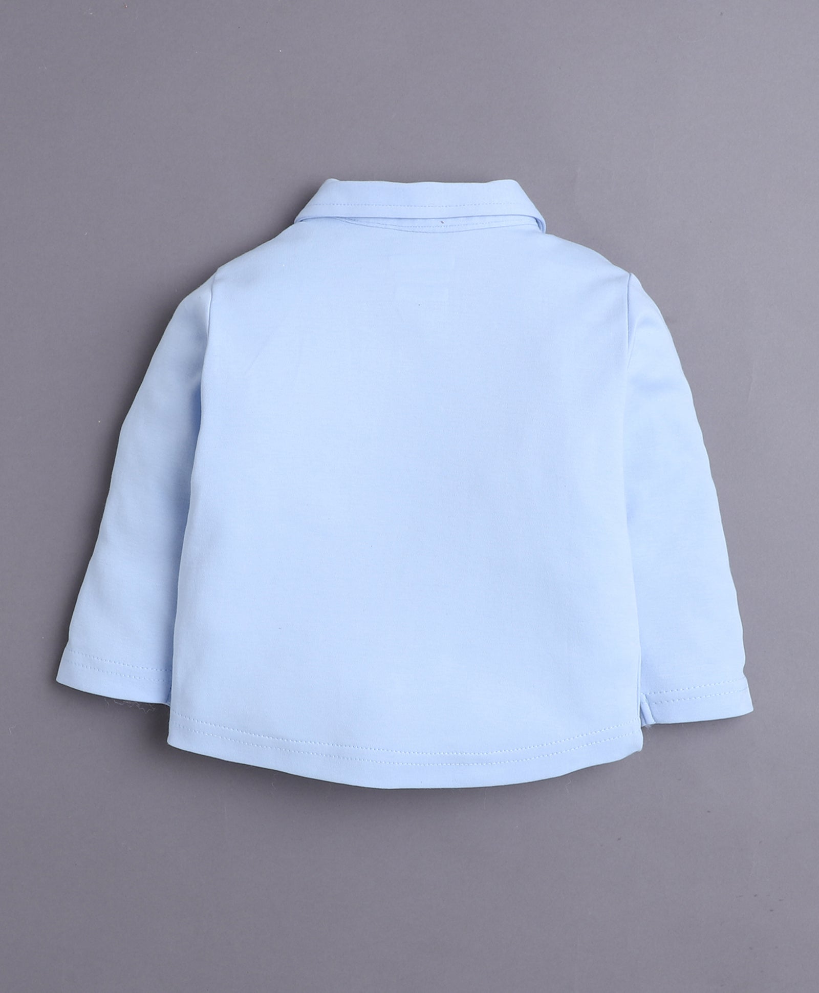 BUMZEE Pink & Powder Blue Boys Full Sleeves Shirt Pant Set With Suspender & Cap