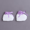 White & Lavender Baby Girls Full Sleeves Acrylic Blend Sweater With Cap & Socks