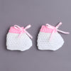 White & Pink Baby Girls Full Sleeves Acrylic Blend Sweater With Cap & Socks