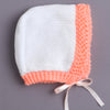White & Orange Baby Girls Full Sleeves Acrylic Blend Sweater With Cap & Socks