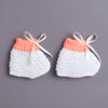 White & Orange Baby Girls Full Sleeves Acrylic Blend Sweater With Cap & Socks