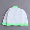 White & Green Baby Girls Full Sleeves Acrylic Blend Sweater With Cap & Socks