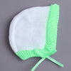 White & Green Baby Girls Full Sleeves Acrylic Blend Sweater With Cap & Socks