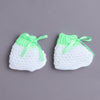 White & Green Baby Girls Full Sleeves Acrylic Blend Sweater With Cap & Socks