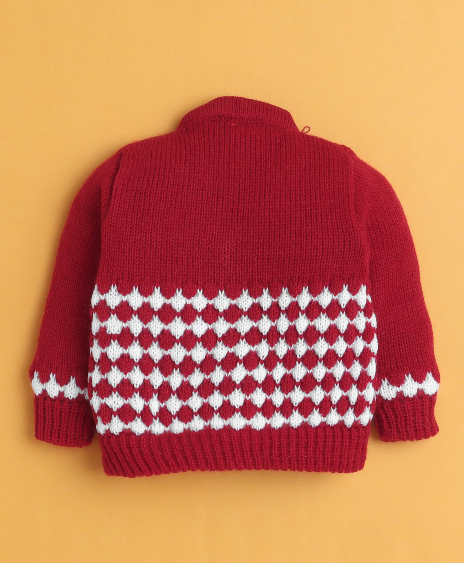 Maroon Baby Boys Full Sleeves Acrylic Blend Sweater With Cap & Socks