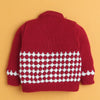Maroon Baby Boys Full Sleeves Acrylic Blend Sweater With Cap & Socks
