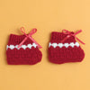 Maroon Baby Boys Full Sleeves Acrylic Blend Sweater With Cap & Socks