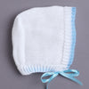 White & Sky Blue Baby Boys Full Sleeves Acrylic Blend Sweater With Cap Socks & Mittens