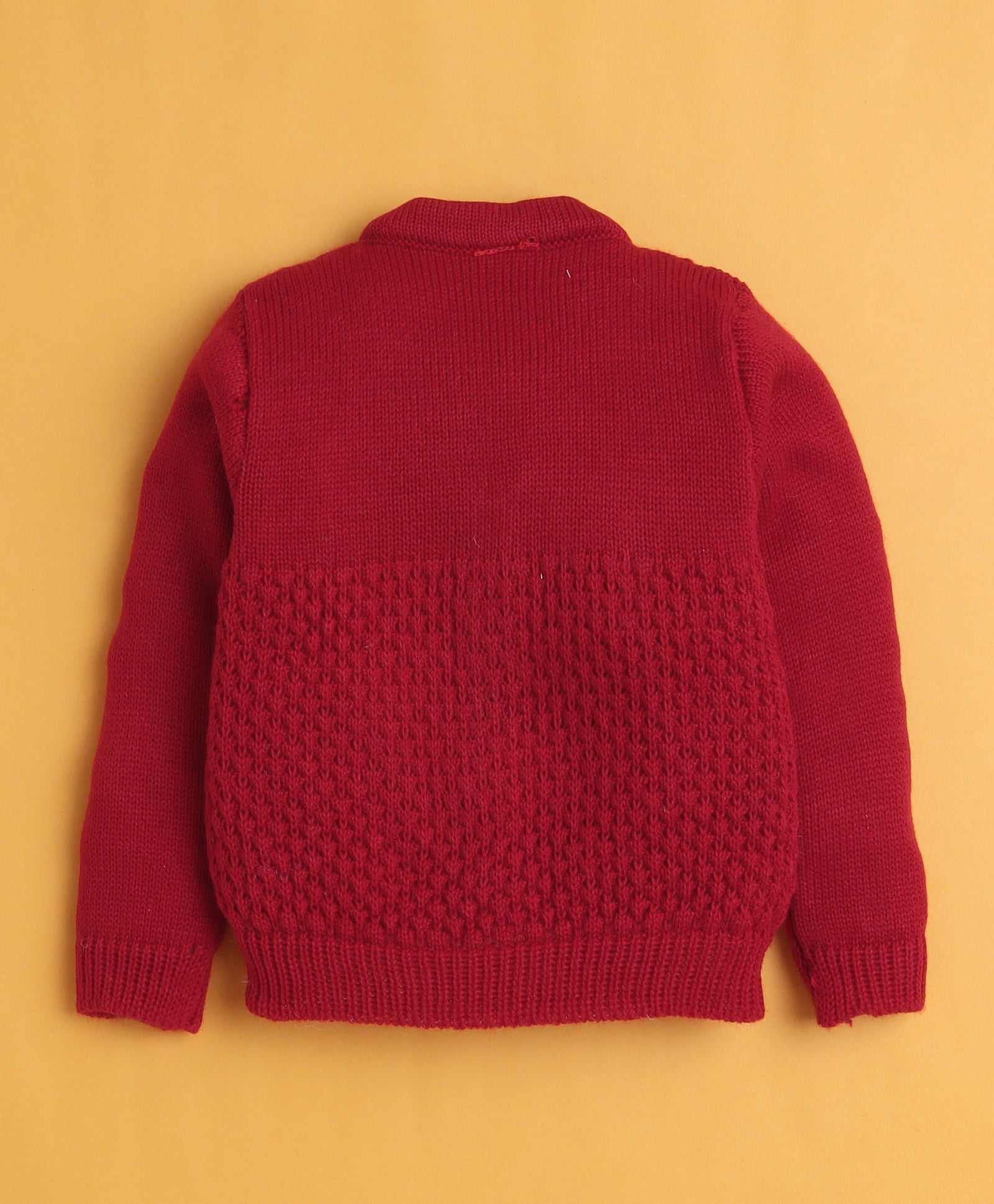 Maroon Baby Boys Full Sleeves Acrylic Blend Sweater With Cap & Socks