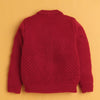 Maroon Baby Boys Full Sleeves Acrylic Blend Sweater With Cap & Socks
