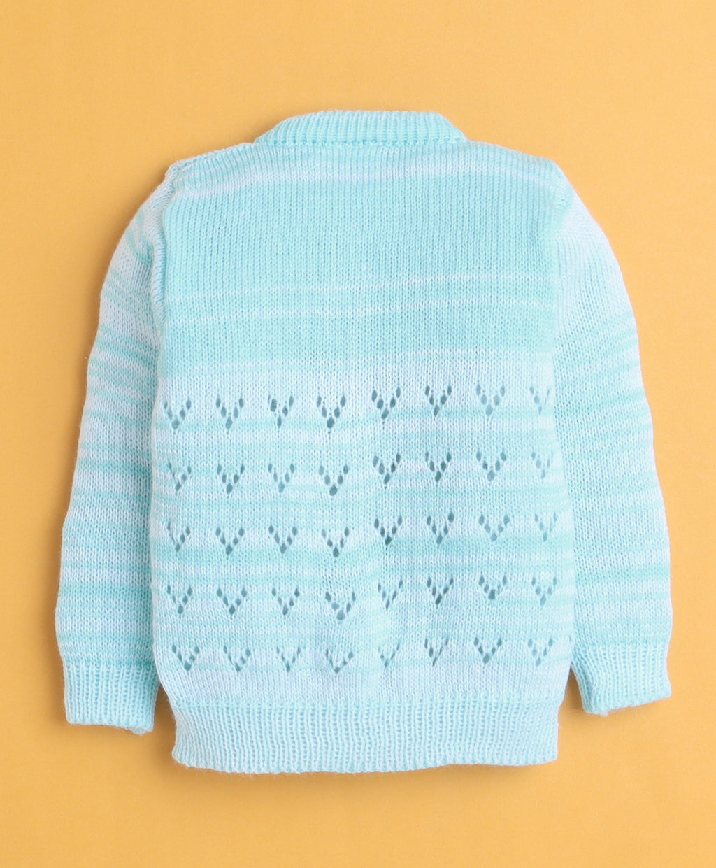 Bumzee Aqua Blue Knitted Sweater with Cap & Socks, Full Sleeves, Acrylic Knit (Style Peb10829)