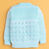 Aqua Blue Baby Boys Full Sleeves Acrylic Blend Sweater With Cap & Socks