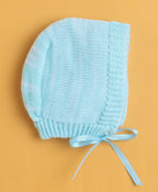 Bumzee Aqua Blue Knitted Sweater with Cap & Socks, Full Sleeves, Acrylic Knit (Style Peb10829)