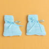 Aqua Blue Baby Boys Full Sleeves Acrylic Blend Sweater With Cap & Socks