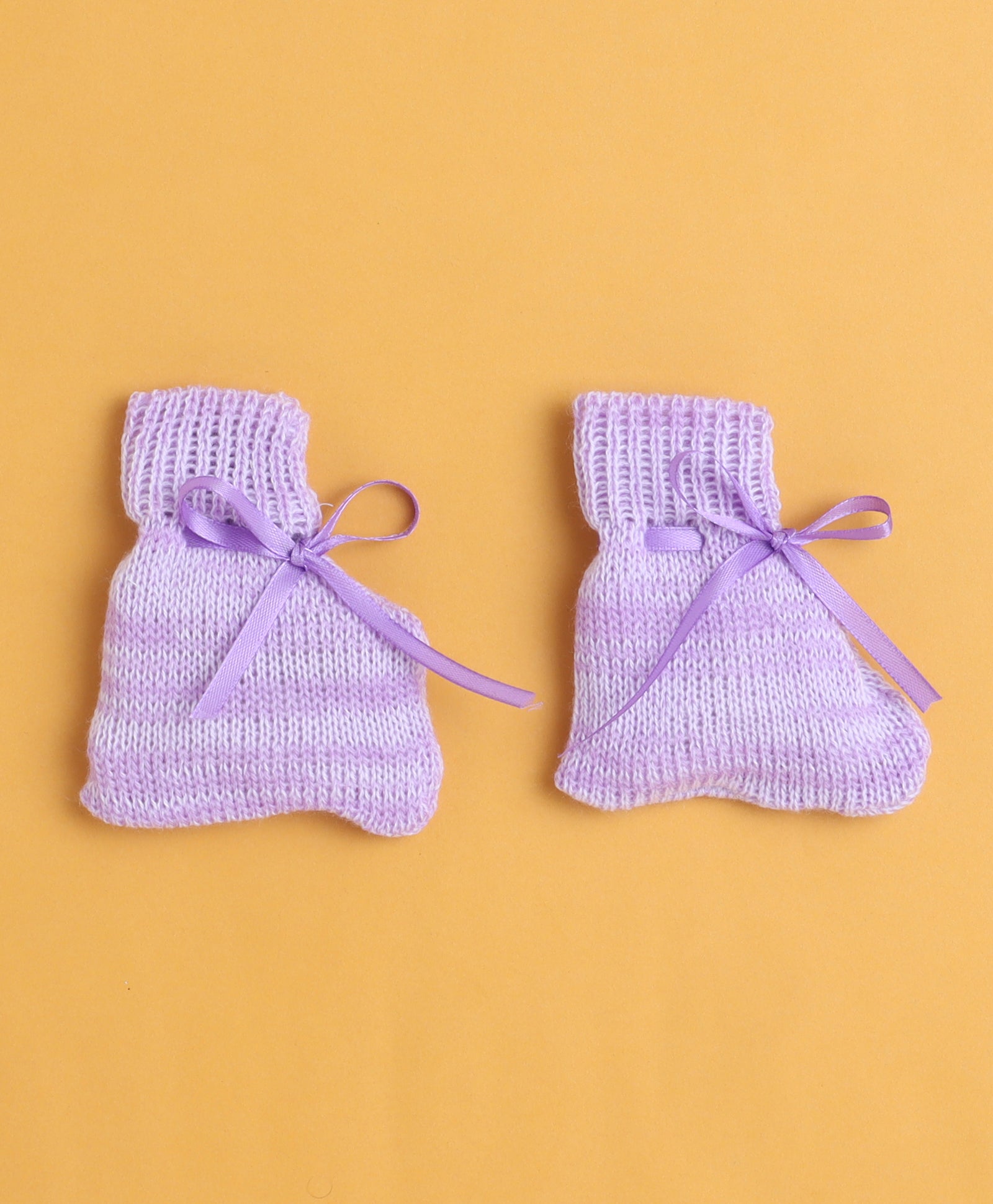 Lavender Baby Girls Full Sleeves Acrylic Blend Sweater With Cap & Socks