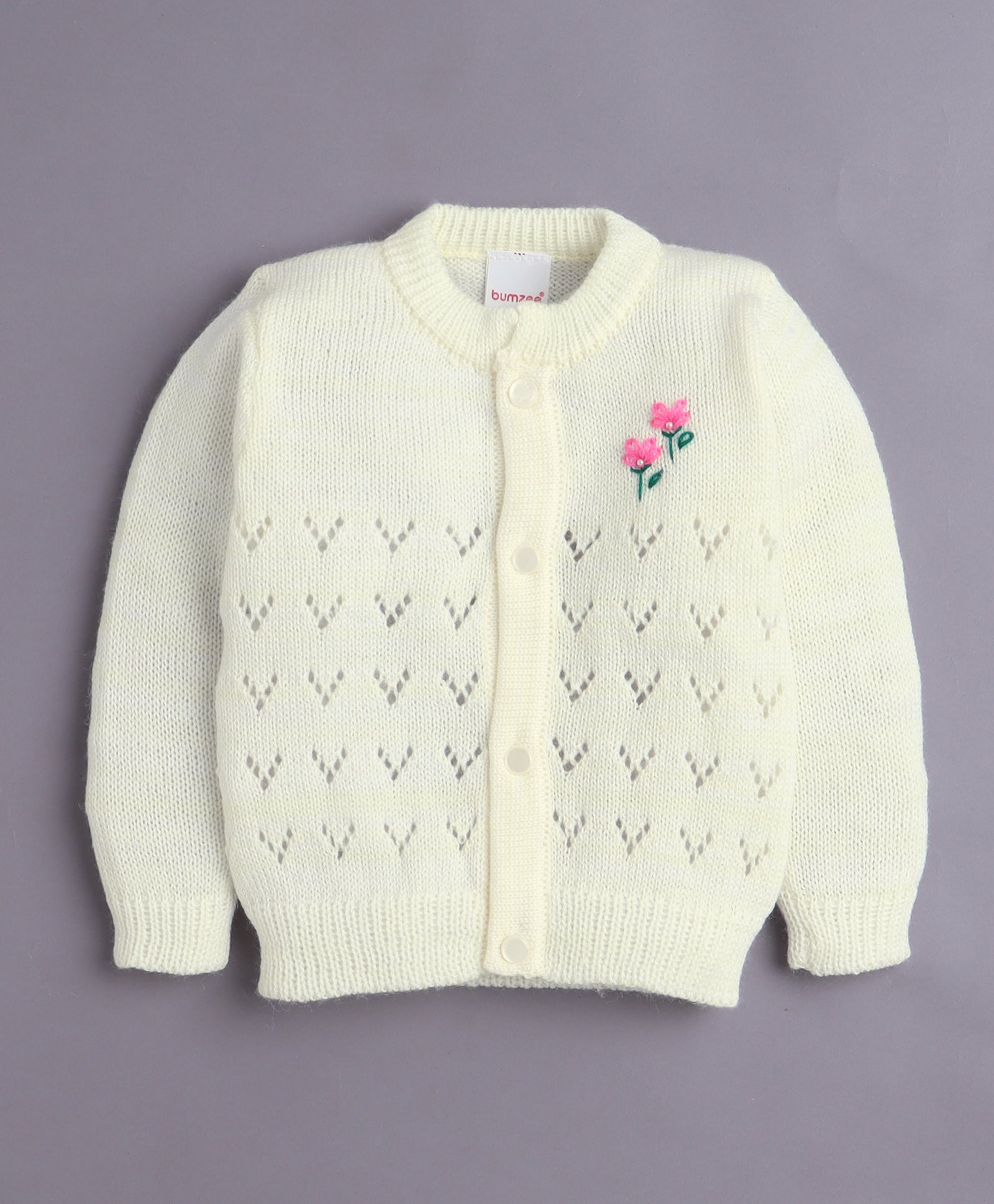 Yellow Baby Girls Full Sleeves Acrylic Blend Sweater With Cap & Socks