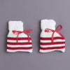 White & Maroon Baby Boys Full Sleeves Acrylic Blend Sweater With Cap & Socks