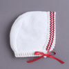 White & Maroon Baby Boys Full Sleeves Acrylic Blend Sweater With Cap & Socks