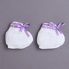 White & Lavender Baby Girls Full Sleeves Acrylic Blend Sweater With Cap & Socks