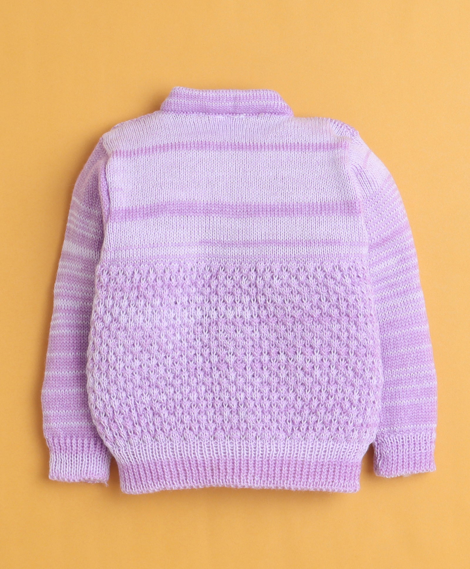 Lavender Baby Girls Full Sleeves Acrylic Blend Sweater With Cap & Socks