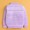 Lavender Baby Girls Full Sleeves Acrylic Blend Sweater With Cap & Socks