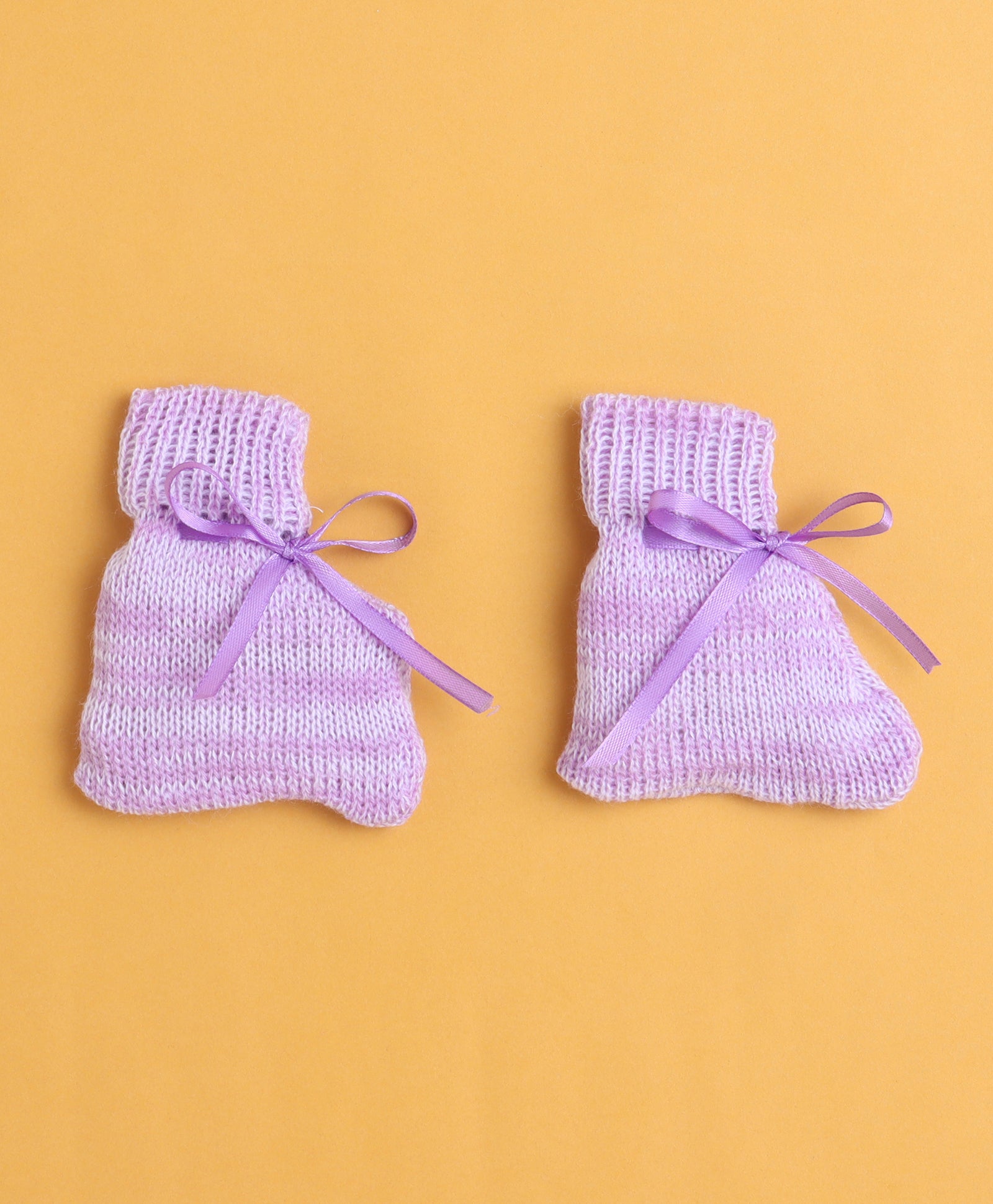 Lavender Baby Girls Full Sleeves Acrylic Blend Sweater With Cap & Socks