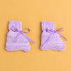 Lavender Baby Girls Full Sleeves Acrylic Blend Sweater With Cap & Socks