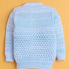 Sky Blue Baby Boys Full Sleeves Acrylic Blend Sweater With Cap & Socks