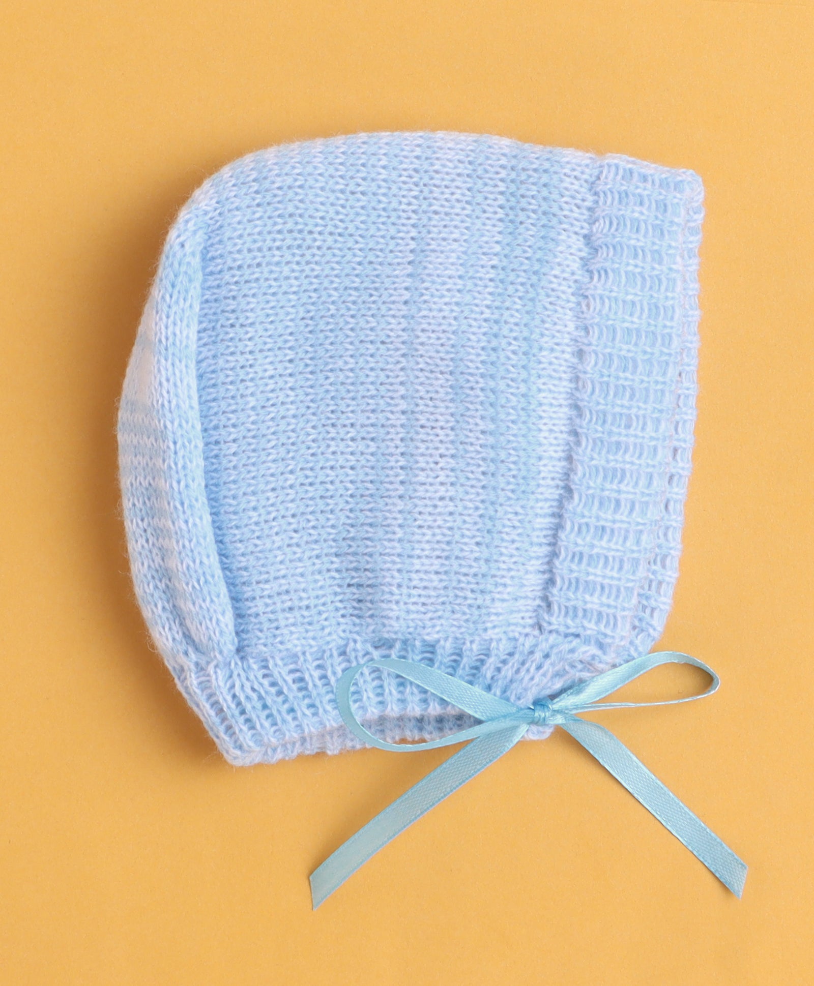 Sky Blue Baby Boys Full Sleeves Acrylic Blend Sweater With Cap & Socks