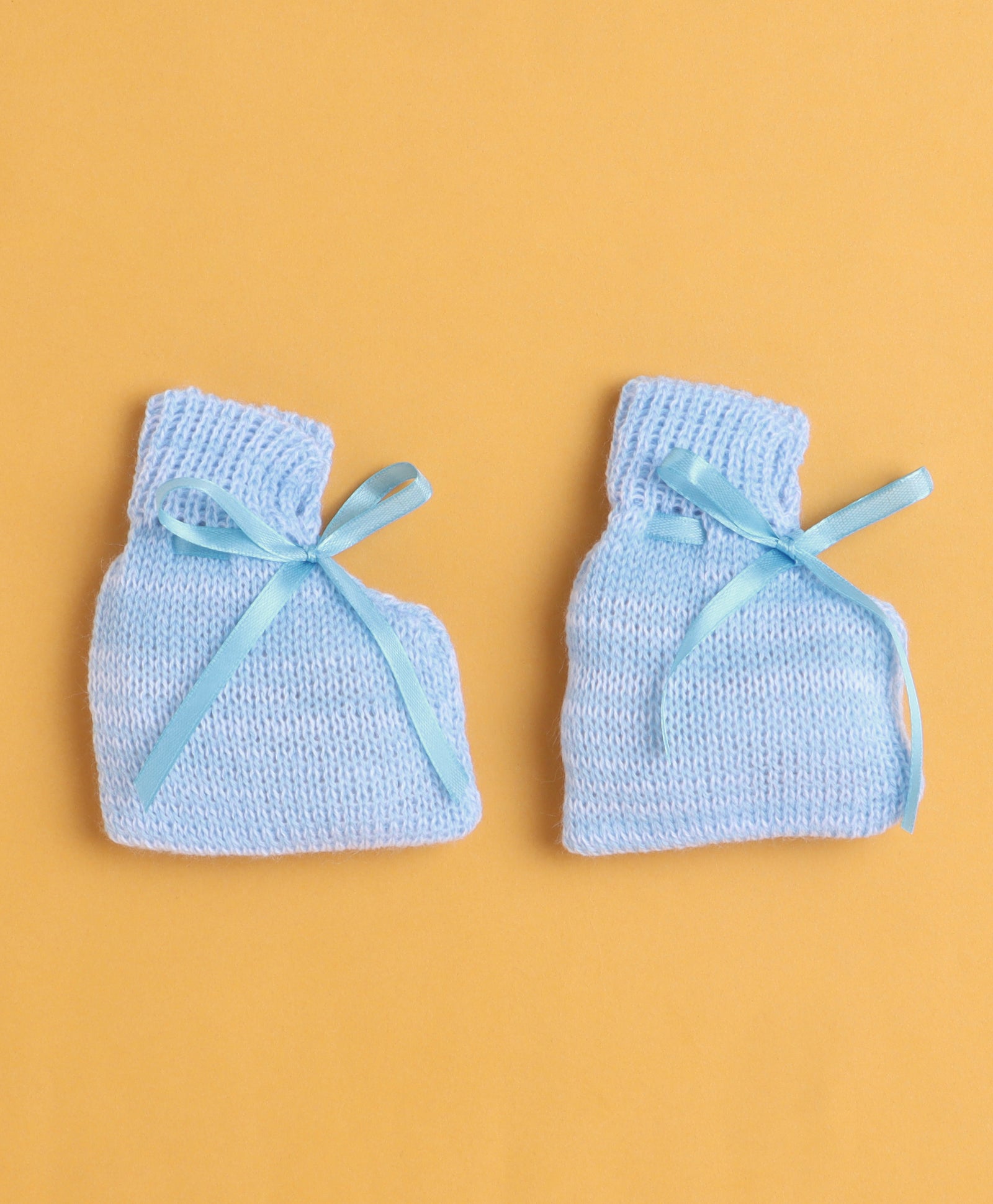 Sky Blue Baby Boys Full Sleeves Acrylic Blend Sweater With Cap & Socks