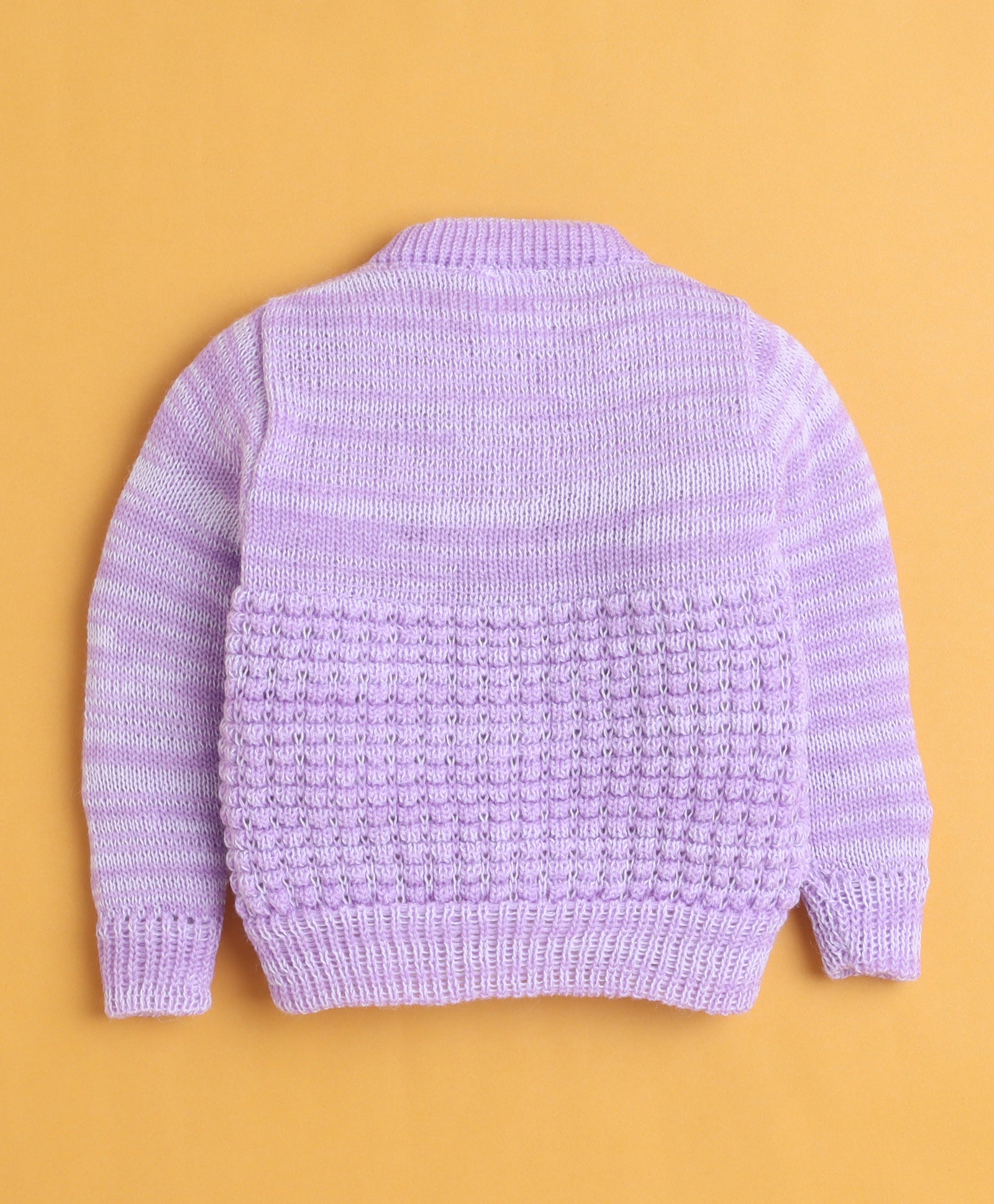 Lavender Baby Girls Full Sleeves Acrylic Blend Sweater With Cap & Socks