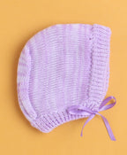 Bumzee Lavender Knitted Sweater with Cap & Socks, Full Sleeves, Acrylic Knit, with Socks (Style Peb10838)