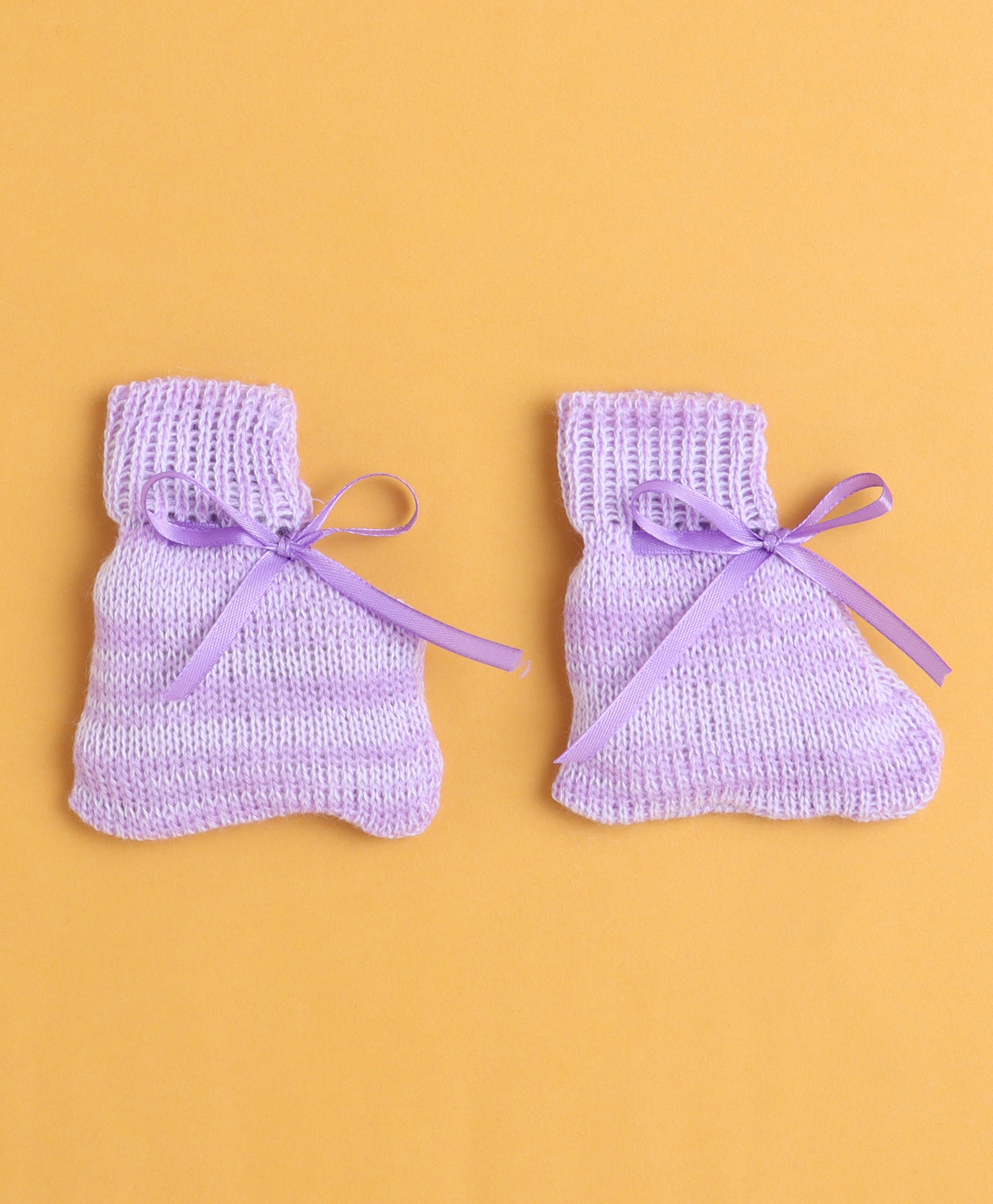 Lavender Baby Girls Full Sleeves Acrylic Blend Sweater With Cap & Socks