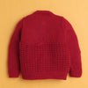 Maroon Baby Boys Full Sleeves Acrylic Blend Sweater With Cap & Socks