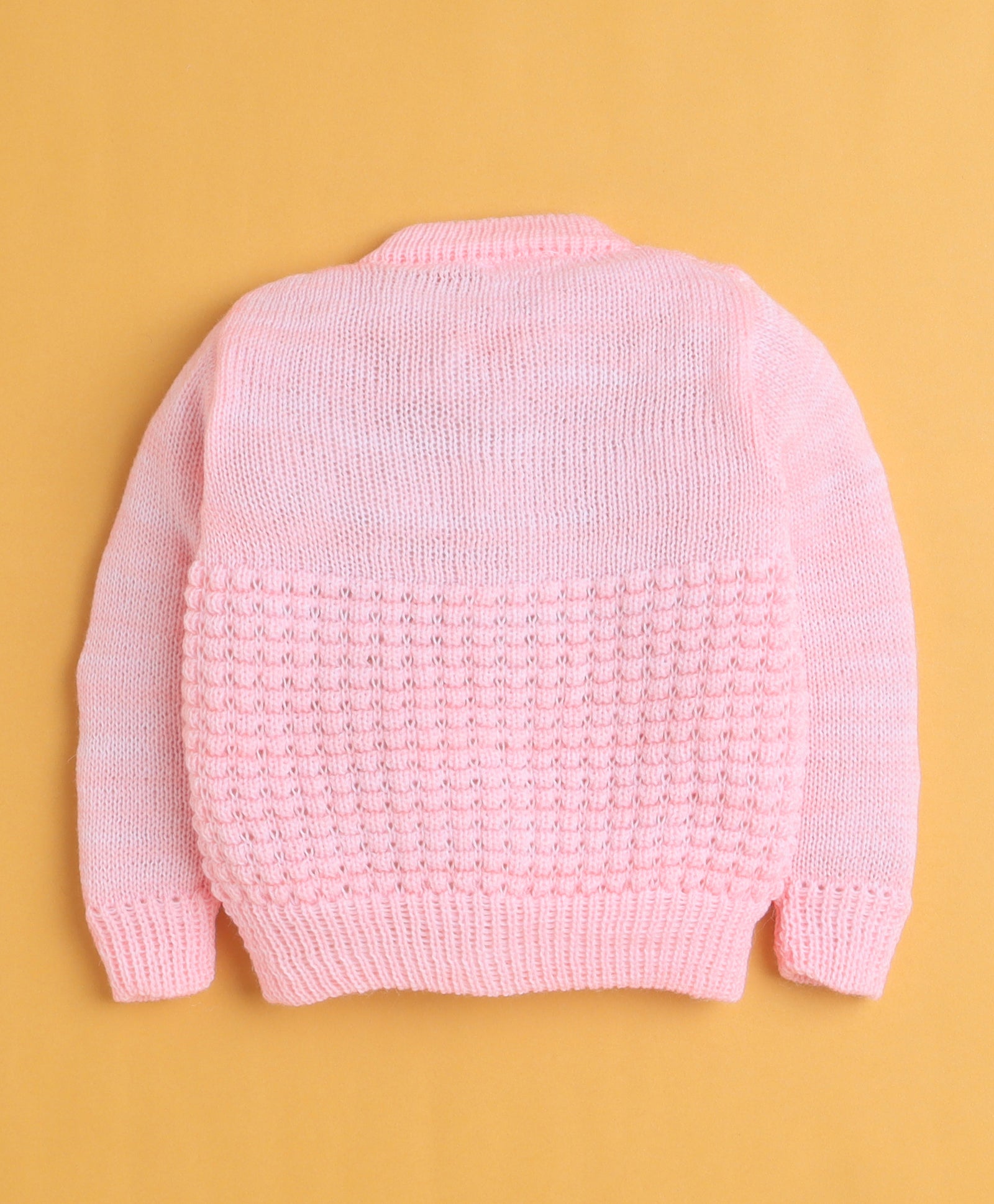 Pink Baby Girls Full Sleeves Acrylic Blend Sweater With Cap & Socks