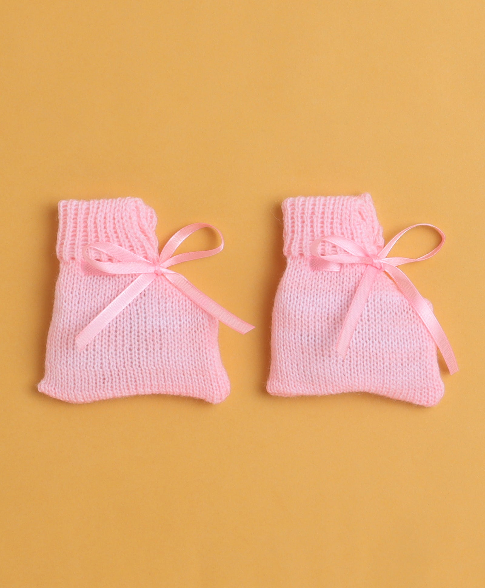 Pink Baby Girls Full Sleeves Acrylic Blend Sweater With Cap & Socks