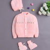 Orange Baby Boys Full Sleeves Acrylic Blend Sweater With Cap & Socks