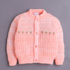 Orange Baby Boys Full Sleeves Acrylic Blend Sweater With Cap & Socks