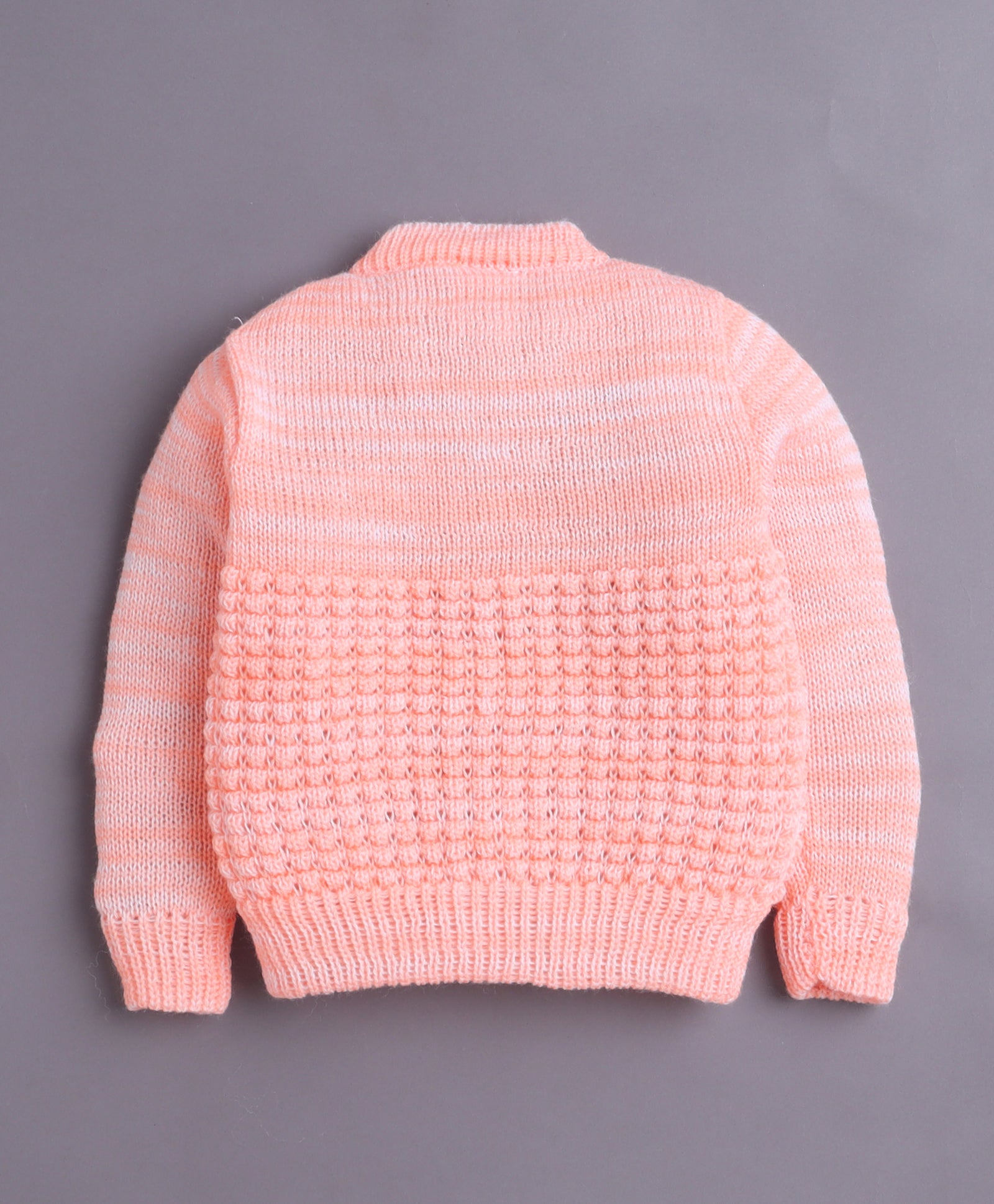 Orange Baby Boys Full Sleeves Acrylic Blend Sweater With Cap & Socks