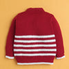 Maroon Baby Boys Full Sleeves Acrylic Blend Sweater With Cap & Socks