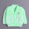 Green Baby Girls Full Sleeves Acrylic Blend Sweater With Cap & Socks