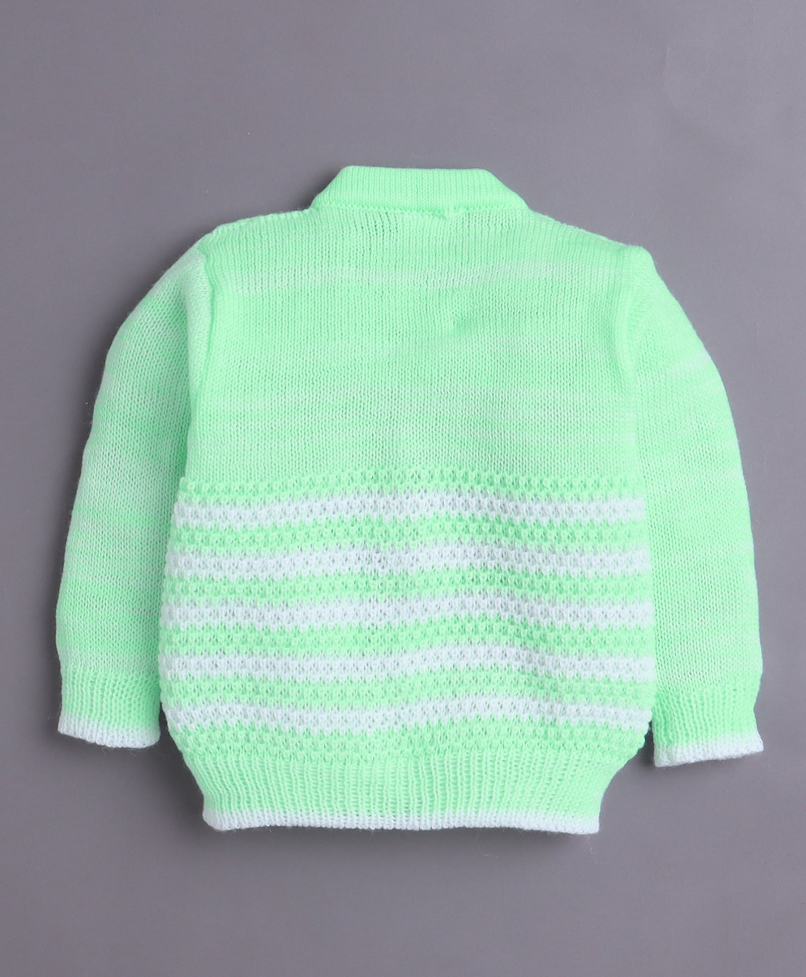 Green Baby Girls Full Sleeves Acrylic Blend Sweater With Cap & Socks