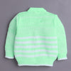 Green Baby Girls Full Sleeves Acrylic Blend Sweater With Cap & Socks