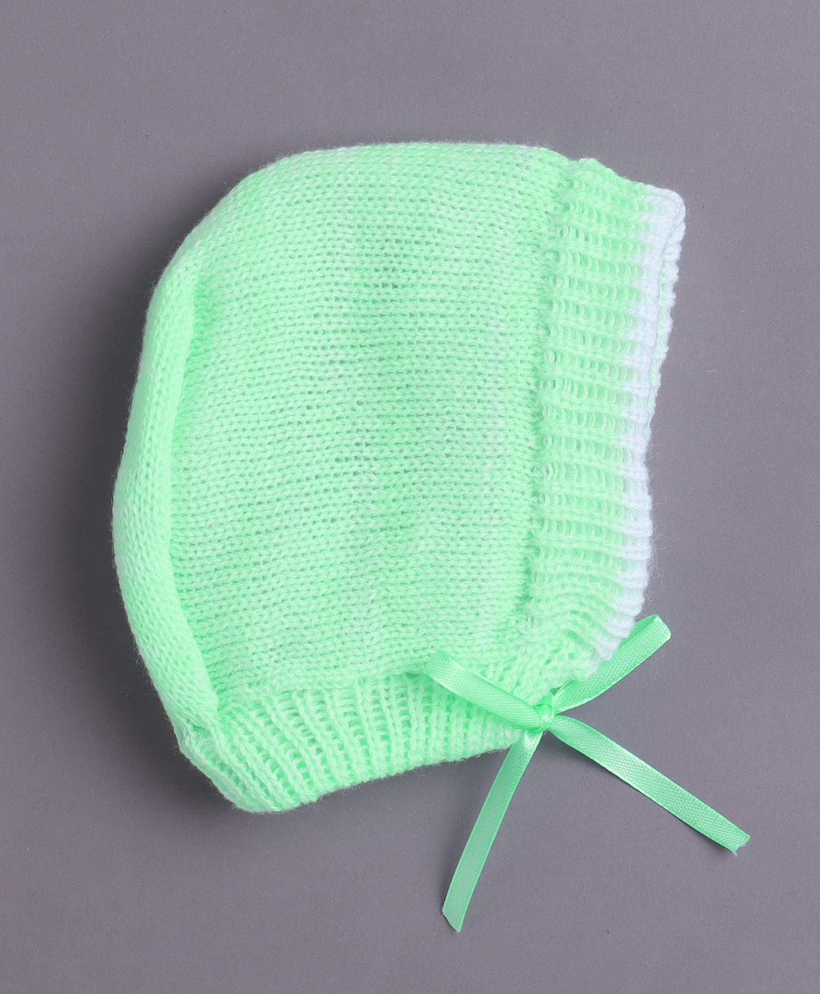 Green Baby Girls Full Sleeves Acrylic Blend Sweater With Cap & Socks