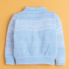 Sky Blue Baby Boys Full Sleeves Acrylic Blend Sweater With Cap & Socks