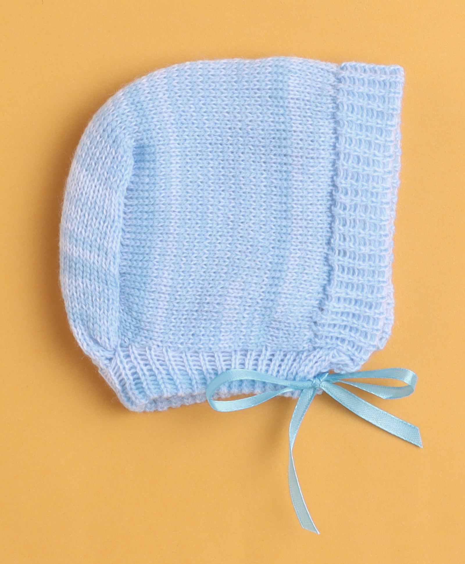 Sky Blue Baby Boys Full Sleeves Acrylic Blend Sweater With Cap & Socks
