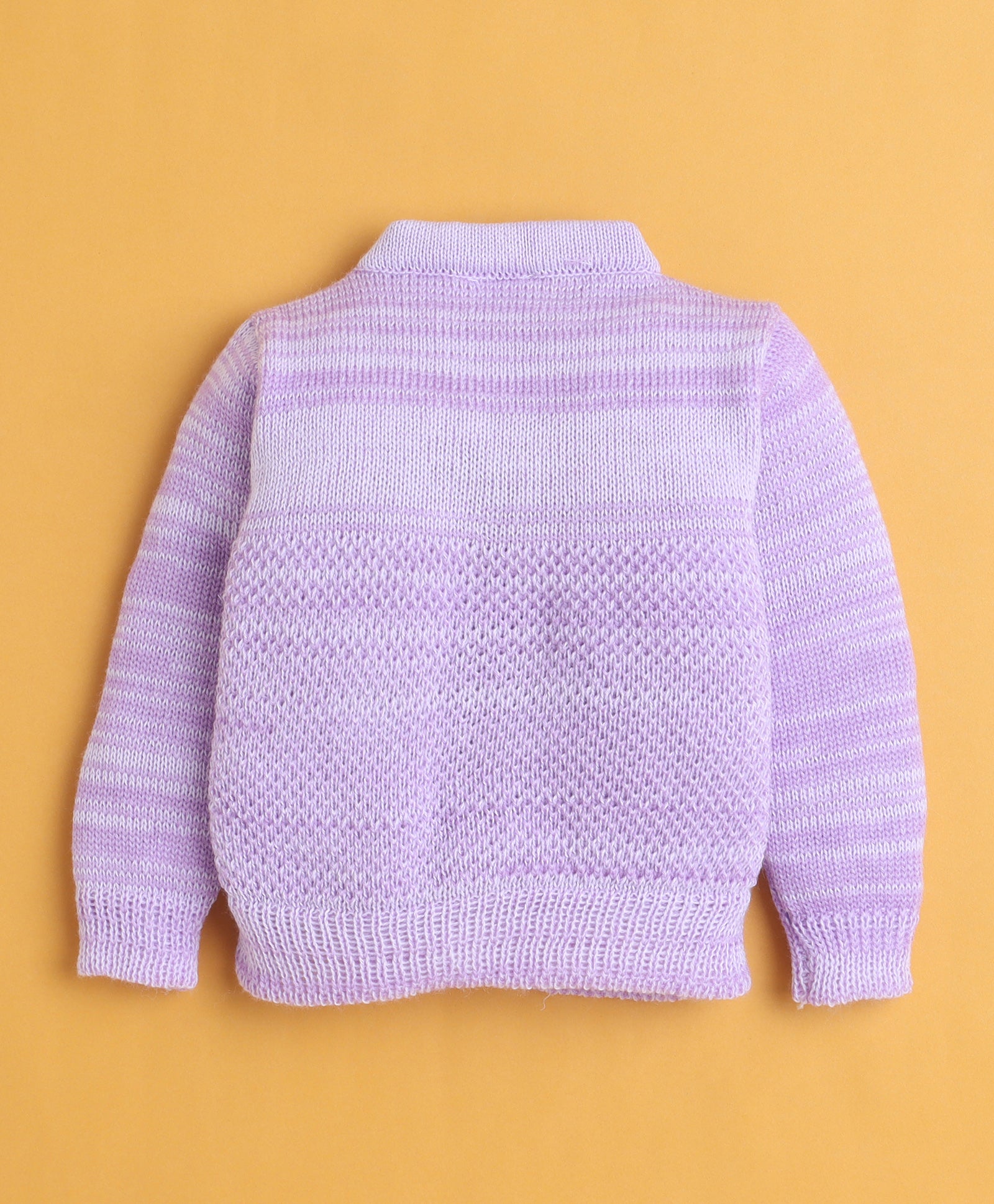 Lavender Baby Girls Full Sleeves Acrylic Blend Sweater With Cap & Socks