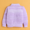 Lavender Baby Girls Full Sleeves Acrylic Blend Sweater With Cap & Socks