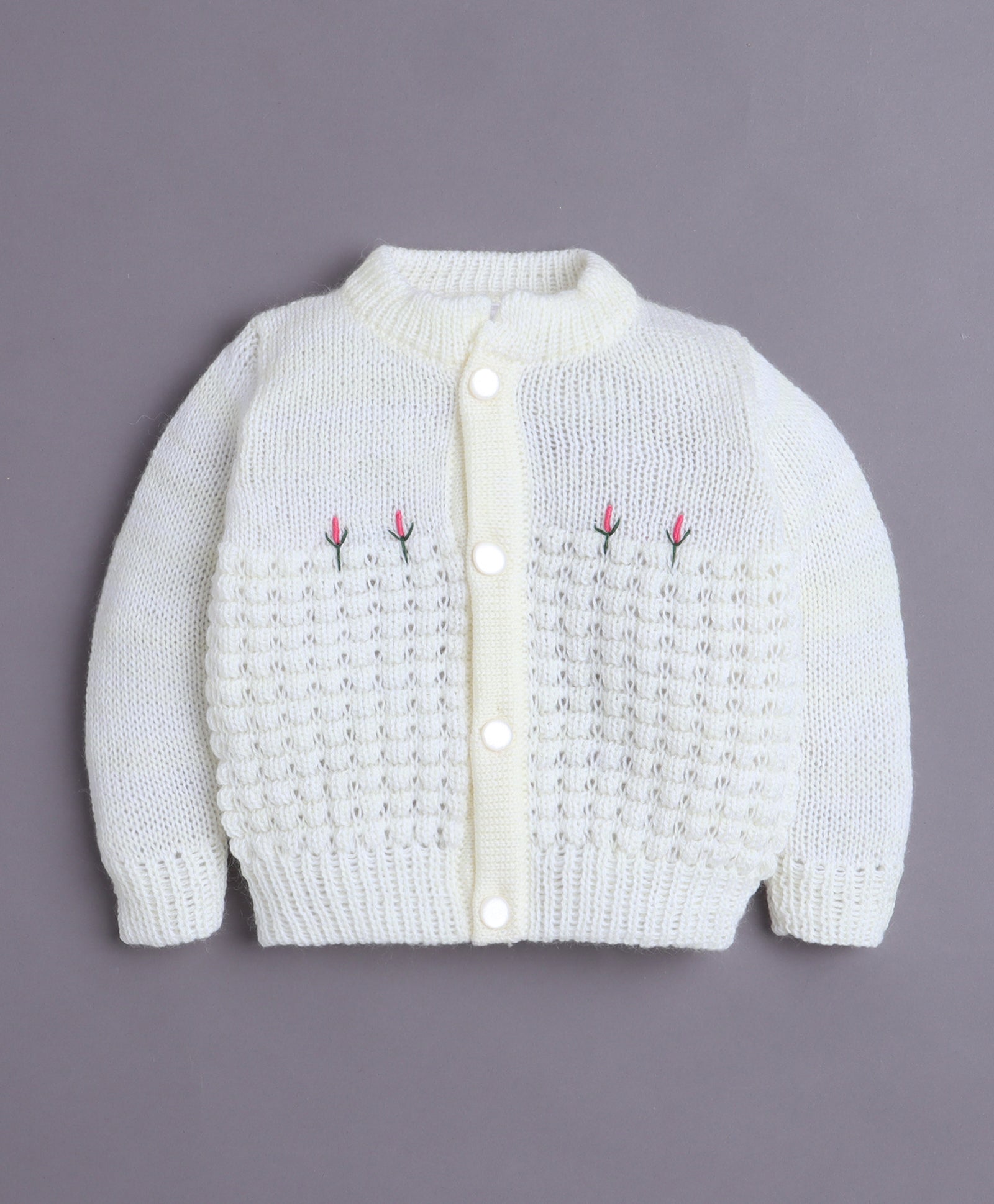 Yellow Baby Girls Full Sleeves Acrylic Blend Sweater With Cap & Socks